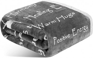 Pătură pozitivă vindecătoare, cadou pentru oameni Need Hug Strength Company, Gânduri Energie pozitivă Dragoste și speranță și confort pufos