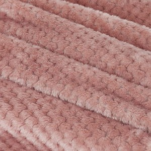 Pătură din lână moale cu textura Waffle Mezcla Exclusivo, pătură mare (roz praf, 50 x 70 inchi) - confortabilă, caldă și ușoară