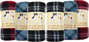 Меки ќебиња од поларно руно за кучиња, мачки, кученца (6 пакети, карирани), различни обоени ќебиња за миленичиња за кучиња