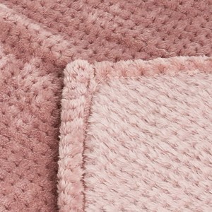 Exclusivo Mezcla gofri texturált puha gyapjú takaró, nagy dobású takaró (poros rózsaszín, 50 x 70 hüvelyk) - hangulatos, meleg és könnyű