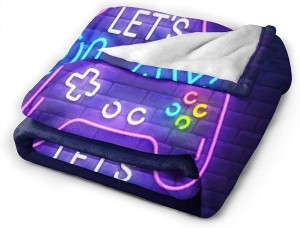 Flannel fleece sengetæpper Letvægts hyggeligt tæppe til sofa Sofa Soveværelse Voksne Børn, Gamepad Meget cool og lyst Gamepad Tema