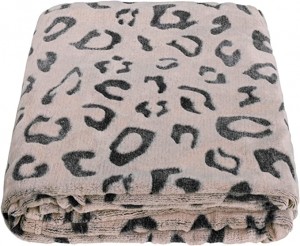 Three-Dimensional Leopard Print Flannel Fleece Throw Blanket, Lightweight Super Soft Cozy Plush Blanket for Couch Bed, Chocolate Leopard