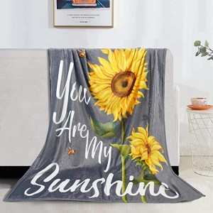 Sunflower Blanket Sunflowers Flannel Throw Blanket for Couch Sofa Bed Living Room Sunflower Decor Sunflower Gift for Women 50×60 ນິ້ວ