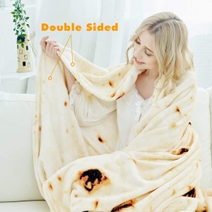 Burritos Blanket, Double Sided Giant Flour Tortilla Throw Blanket, Novelty Tortilla Blanket for Your Family, 285 GSM Soft and Comfortable Flannel Taco Blanket for Adults
