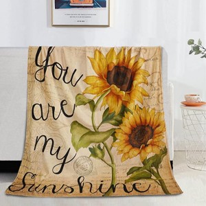 Selimut Bunga Matahari Bunga Matahari Flanel Selimut untuk Sofa Bed Sofa Ruang Tamu Dekorasi Bunga Matahari Hadiah Bunga Matahari untuk Wanita 50×60 inci