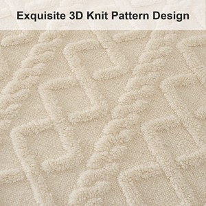 Pluss tykt sherpa-teppe-mykt, varmt pustende fleece-fløyel-kneteppe med elegant 3D-mønster for sengesofa