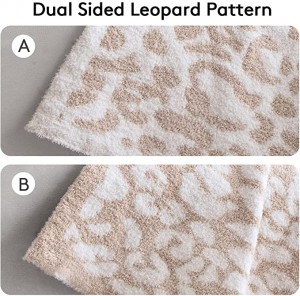Stort mykt mikroplysj leopardteppe (71×78 tommer, hvit grå) MH MYLUNE HOME Varmt vendbart gepardteppe leopardmønster til sofaseng