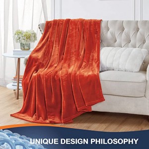 Fleece Blanket Plush Throw Fuzzy Lightweight (Throw Size 50×60 လိမ္မော်ရောင်) ဆိုဖာ၊ အိပ်ရာ၊ ဆိုဖာအတွက် အလွန်နူးညံ့သော ဇိမ်ခံပြီး ရာသီတိုင်းအတွက် သက်တောင့်သက်သာရှိသော Super soft Microfiber Flannel စောင်များ
