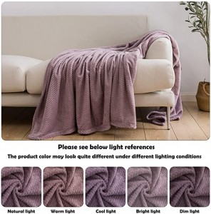 NEWCOSPLAY Cobertor Super Macio de Flanela Sedosa Premium Folhas Padrão Cobertor Leve para Todas as Estações de Uso (Roxo Claro, Arremesso (50″x60″))