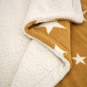 Шерпа Флис одеял, ике яклы попкорн плэйд ыргыту одеял, диван һәм карават өчен йомшак томан калын одеял