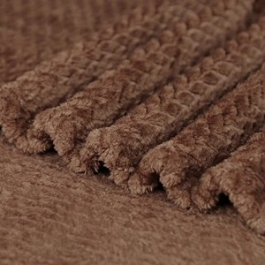 Flannel Fleece Full Size Blanket, Soft Microfiber Couch Sofa Throw, Jacquard Weave Pattern Fuzzy Plush Lightweight Decor Blanket para sa Bed Sofa Chair