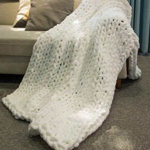 Lúkse Chunky Knit Blankete Gewogen Knitted Soft Cozy Throw Blankete foar bank, bêd, sofa, hûsdekor, kado