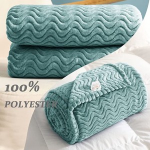Fleece Flannel Nla Ju ibora, Jacquard Weave Wave Pattern