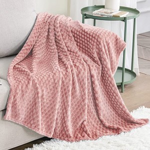 Exclusivo Mezcla Diamond Ultra Soft Throw Blanket, Couch/Bed/Sofa සඳහා විශාල Flannel Fleece Blanket (රෝස, අඟල් 50 x 70) - සුවපහසු, උණුසුම් සහ සැහැල්ලු