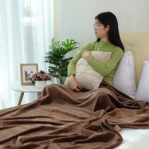 Flannel Fleece Full Size Blanket, Soft Microfiber Couch Sofa Throw, Jacquard Weave Pattern Fuzzy Plussh Lightweight Decor Blankes for Bed Sofa පුටුව