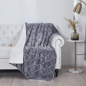 Super Soft Sherpa Fleece Decken, Mikrofiber Liichtgewiicht Plüsch Reversibel Decken fir Bett Couch Sofa Fuzzy Cozy Grey Cuddle Decken Erwuessener