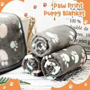 Pet Dog Puppy Blanket Paw Print Fleece Blanket għal Żgħar Medji Kbir Pet Dog Cat Warm Soft Sleep Mat Puppy Kitten Soft Blanket Throw Doggy Warm Bed Mat