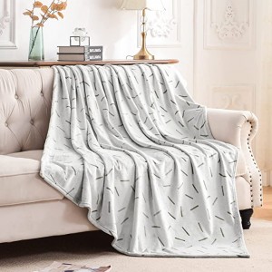 Premium Beeline-Muster-Überwurfdecke aus Fleece, leichte, kuschelige, warme Plüsch-Mikrofaser-Tagesdecke für Couch, Sofa, Dekoration und Bett