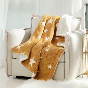 Sherpa Fleece tæppe, dobbeltsidet popcorn plaid tæppe Fluffy blødt fuzzy tykt tæppe til sofa og seng