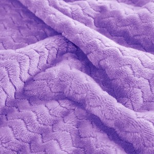 Ultra pustende Jacquard lettvekts fleece sengeteppe i to størrelser (90×66 tommer) med plysjbølgemønster, mykt og koselig teppe for hele sesongen