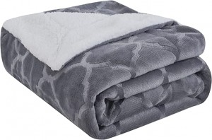 Super sêfte sherpa fleece deken, mikrofiber lichtgewicht pluche omkearbere werpdekens foar bed Couch Sofa Fuzzy Cozy Grey Cuddle dekens Folwoeksenen