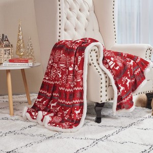 Рождественское одеяло, мягкое, теплое, удобное, пушистое, облегающее для дивана-кровати, 50 ″ x 60 ″ (олень)