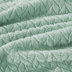Sherpa Blanket Flannel Fleece Soft Fuzzy Blanket King Size Jacquard Weave Leaves Pattern Lightweight Plush Comzy Couch/Bed Blanket for All Season