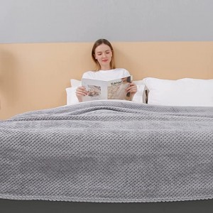 Fuzzy Blanket Soft Grey Full Blanket Anti-Static Fleece Blanket Lightweight Warm Bed Blanket Cozy Dekorasyon Blanket para sa Sofa Travel Sofa Tanang Panahon Angayan sa Babaye, Lalaki ug Bata