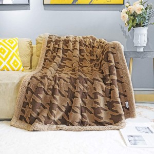 ʻO Sherpa Throw Blanket Fuzzy Blanket Soft Throw Bed Blanket Naluʻolu no ka Sofa Sofa