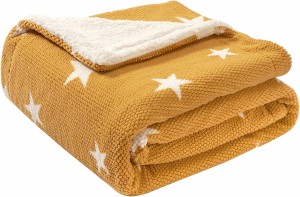 Fleecová prikrývka Sherpa, obojstranná prikrývka na popcorn kockovaná prikrývka Nadýchaná mäkká hrubá prikrývka na gauč a posteľ