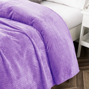 Jacquard Ultra Breathable Fleece Twin Size Bed Blanket (90×66 Inch) miaraka amin'ny onja mirefy, bodofotsy malefaka sy malefaka mandritra ny vanim-potoana rehetra