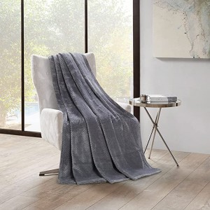 Fleece Bed Blanket Grey King Size Blanket – Textured Microfiber Cozy Plush Luxury Blanket