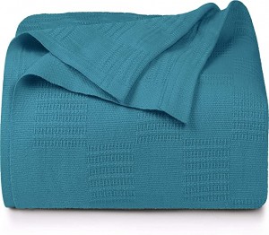 Ropa de cama Manta de algodón Queen Manta gris para cama - Manta suave transpirable de 350 GSM