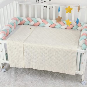 අලුත උපන් පිරිමි සහ ගැහැණු ළමුන් සඳහා Cable Knit Baby Blanket Green Receiving Baby Blankets Crochet Safe Cellular Blanket Baby ප්‍රමාණය අඟල් 40×30