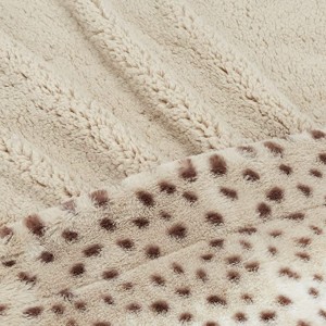 Donzige Sherpa-deken van imitatiebont, beige dierenprint