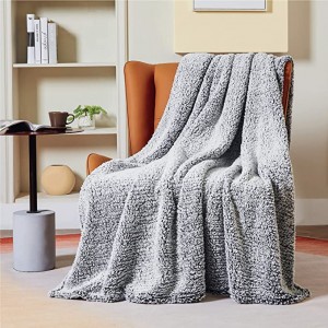 Fleece Sherpa Throw Blanket - Super fuzzy en sêft Throw Blanket foar bank, lichtgewicht waarme deken foar alle seizoenen