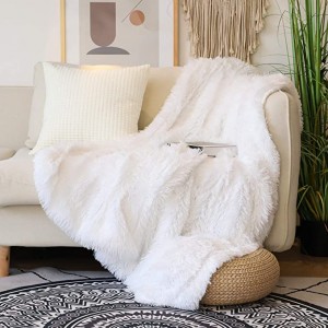 Dekorativni ekstra mekani prekrivač od umjetnog krzna, čvrsta reverzibilna lagana duga kosa čupava deka, paperjasta udobna plišana udobna deka od mikrovlakana za kauč Sofa u spavaćoj sobi