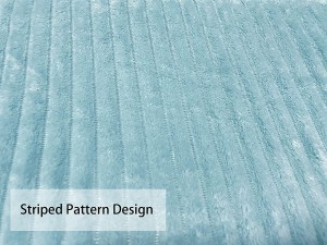 Sêfte jacquard stripe patroan flanel fleece deken, waarm solide pluche deken foar bed sofa sofa, gesellich lichtgewicht dûbele laach fleece