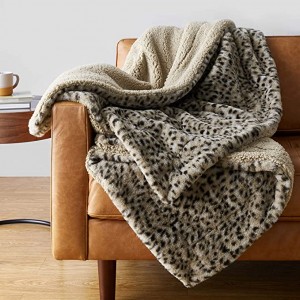 Amazon Basics Fuzzy Faux Fur Sherpa Tupa Blanketi, 50″x60″ - Pembe za Ndovu