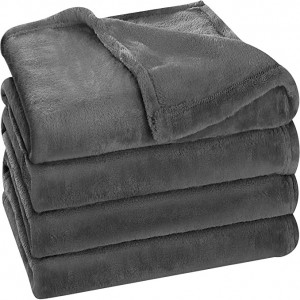 I-Utopia Bedding Fleece Blanket Queen Size Gray 300GSM Ingubo Yombhede Kanokusho I-Anti-Static Fuzzy Soft Blanket Microfiber