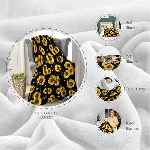 Sunflower Blanket Sunflowers Flannel Sofa ඇඳ විසිත්ත කාමරය සඳහා කාන්තාවන් සඳහා සූරියකාන්ත සැරසිලි සූරියකාන්ත තෑග්ග අඟල් 50×60