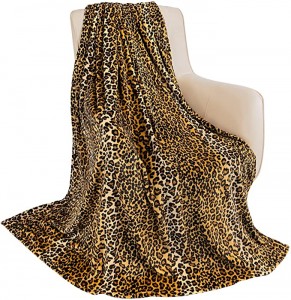 Flannel Fleece Lahlela Kobo bakeng sa Couch Leopard Print Blanket Fuzzy Cozy Comfy Super Soft Fluffy Plush Cheetah Blanket for Bed Sofa 260GSM