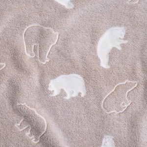 Glow in The Dark Throw Blanket 60 x 80 Inches, Polar Bear Pattern Soft Cozy Flannel Fleece Blanket for Boys Girls, All Seasons Brown Gifts Blanket for Kids