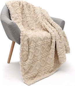 „Sherpa“ vilnos antklodė – stilingas 3D dizainas, itin minkštas, purus, šiltas, jaukus, minkštas, neryškus sofai, svetainės lovai – viso sezono aksesuarai