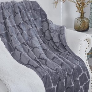 Cobertor de lã sherpa super macio, cobertor de pelúcia reversível de microfibra leve para sofá cama sofá cobertor cinza aconchegante para adultos
