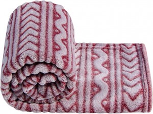 Flannel Fuzzy Toddler Blanket, Fluffy Warm and Lightweight Reversible Stripes Design Baby Plush Blanket