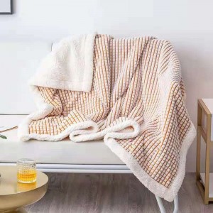 Pătură în carouri pătură dublu strat din lână coral Pătură aer condiționat birou