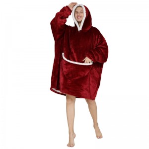 Lazy Blanket Hoodie Composite Sherpa Flanell Sweater Hoody Lazy Outdoor Warm Pyjama