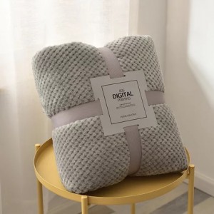 Thickened produk jual panas warna solid nanas grid sofa flannel karang fleece lawon simbut 2.3M * 2M