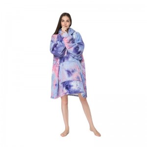 Cartoon Thickened Lalaki At Babae Hedging Panatilihing Warm Full Sleeve Home Service Tie-dyed Flannel Pajamas